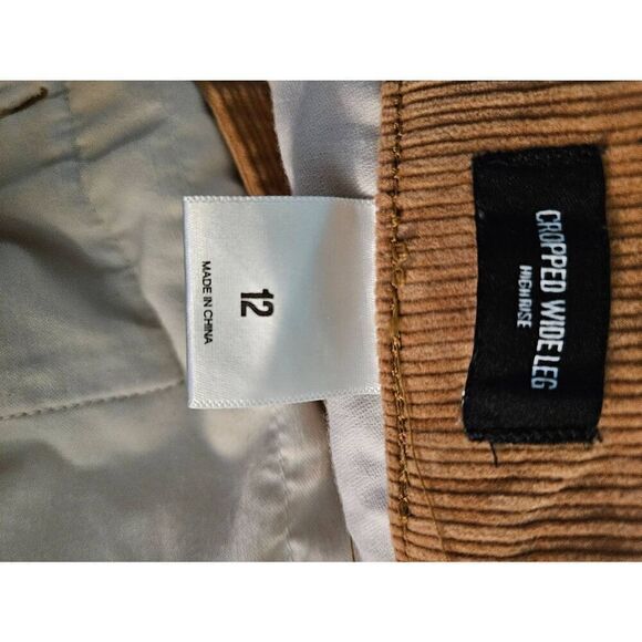Express camel colored corduroy ankle length wide leg high rise pants. Size 12 - Picture 5 of 6